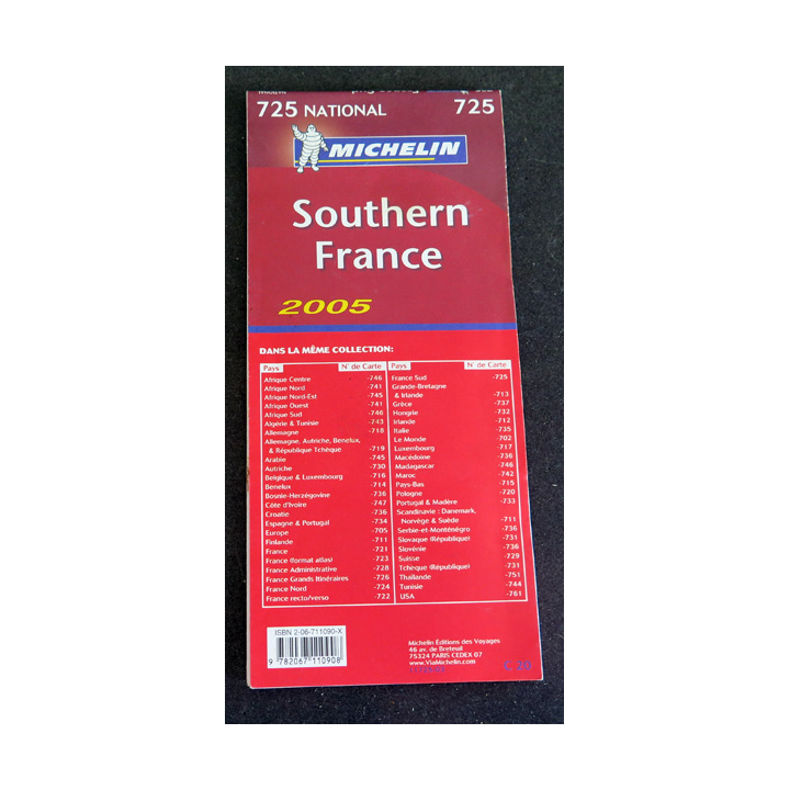Carte Michelin 725 France Sud 2005