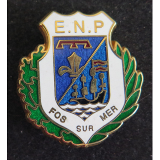 POLICE FOS SUR MER : insigne de l'école nationale de police de Fos sur Mer de fabrication Boussemart Prestige doré