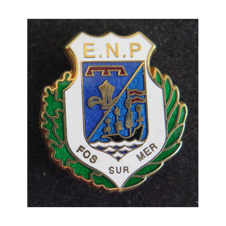 POLICE FOS SUR MER : insigne de l'école nationale de police de Fos sur Mer de fabrication Boussemart Prestige doré