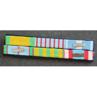 MILITARIA : barrette de rappel de 6 décorations époque 39-45 Indochine et Algérie