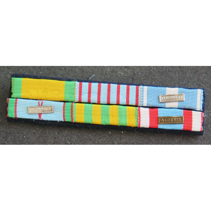 MILITARIA : barrette de rappel de 6 décorations époque 39-45 Indochine et Algérie