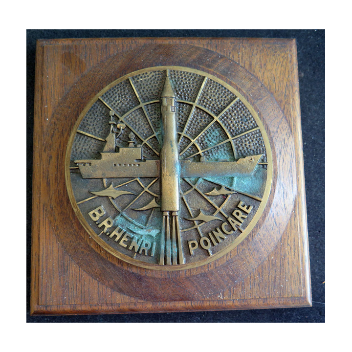 B.R HENRI POINCARÉ : Tape de bouche en bronze du Batiment d'essais et de mesures Henri Poincaré diamètre 14,5 cm