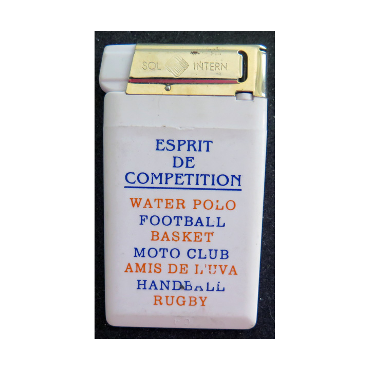 Briquet carte Leclerc esprit de compétition water polo, football, basket, moto club, handball, rugby  5x8 cm