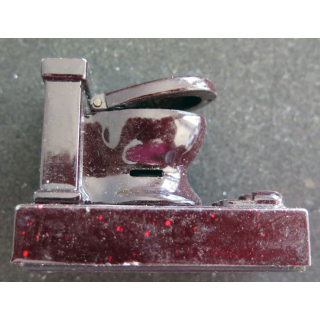 Briquet rechargeable Cuvette de WC 3,5 x 5,8 cm noir flammé rouge