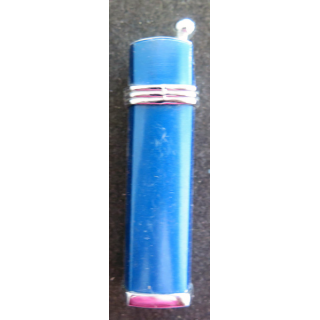 Briquet rechargeable bleu métallisé  7,5 x 1,5 cm