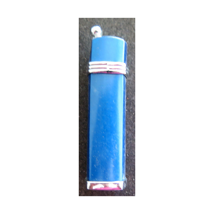 Briquet rechargeable bleu métallisé  7,5 x 1,5 cm