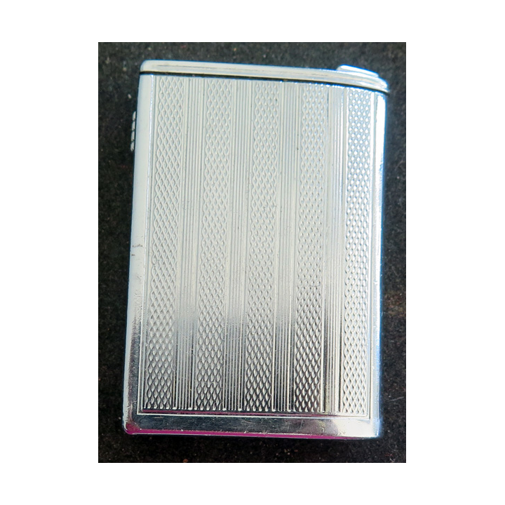 briquet rechargeable en métal argenté Classique Patent  6 x 4 cm