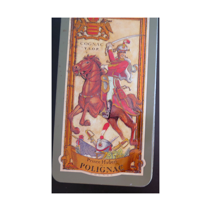 Boite métallique Cognac VSOP Prince Hubert Polignac 25 x 13,5 x  8 cm