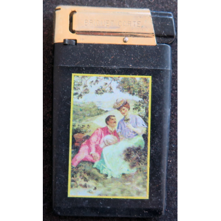 Briquet carte représentant une scène romantique 5x8 cm