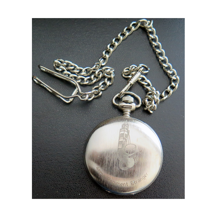 4° RE :  Montre cadeau à gousset SHIVAS avec inscription 4° régiment étranger