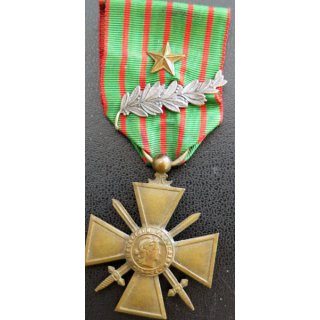 Croix de guerre 1914-1917 avec deux citationx (palme étoile de bronze)
