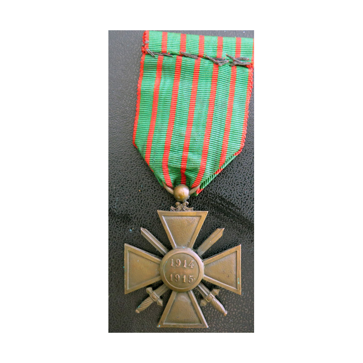 FRANCE : Croix de guerre 1914-1915 avec trois citations (2 palmes et 1 étoile de bronze)