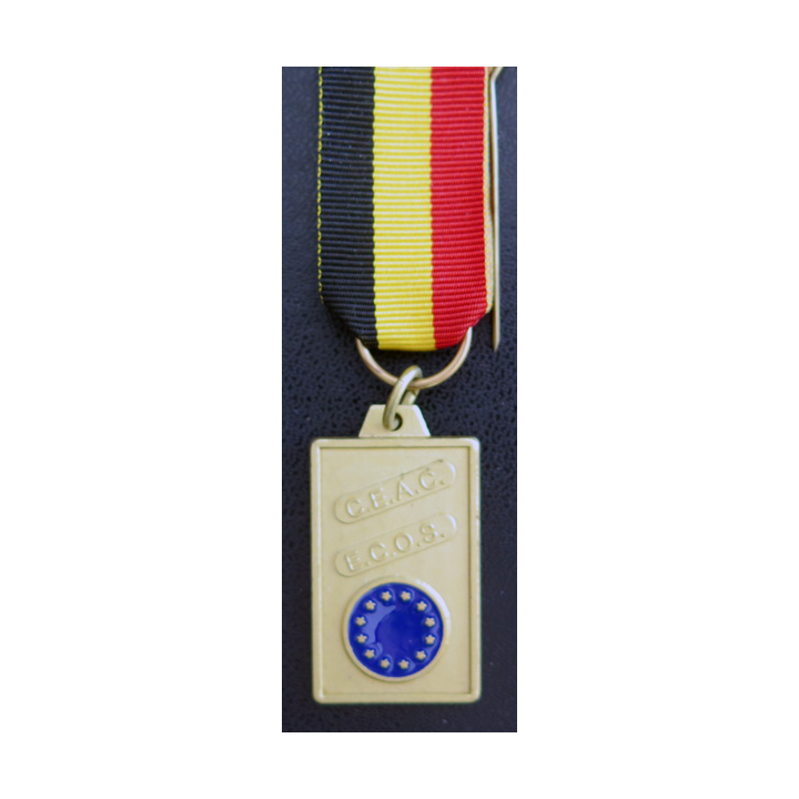 BELGIQUE : médaille de la Confédération européenne des anciens combattants ECOS avec ruban belge