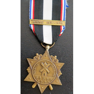 FRANCE : médaille des rescapés de l'Aisne 1914-1918 en bronze dite médaille du chemin des dames