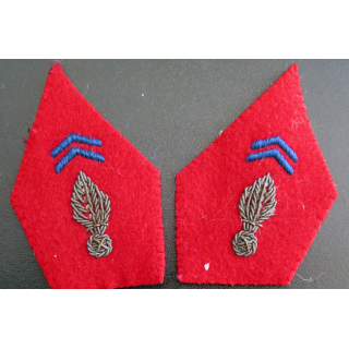 PATTE DE COL : Paire de patte de col de l'artillerie officier en cannetille
