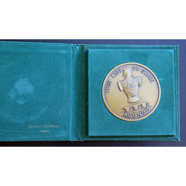 11° RG : Médaille en bronze du 11° régiment du génie diamètre 6 cm