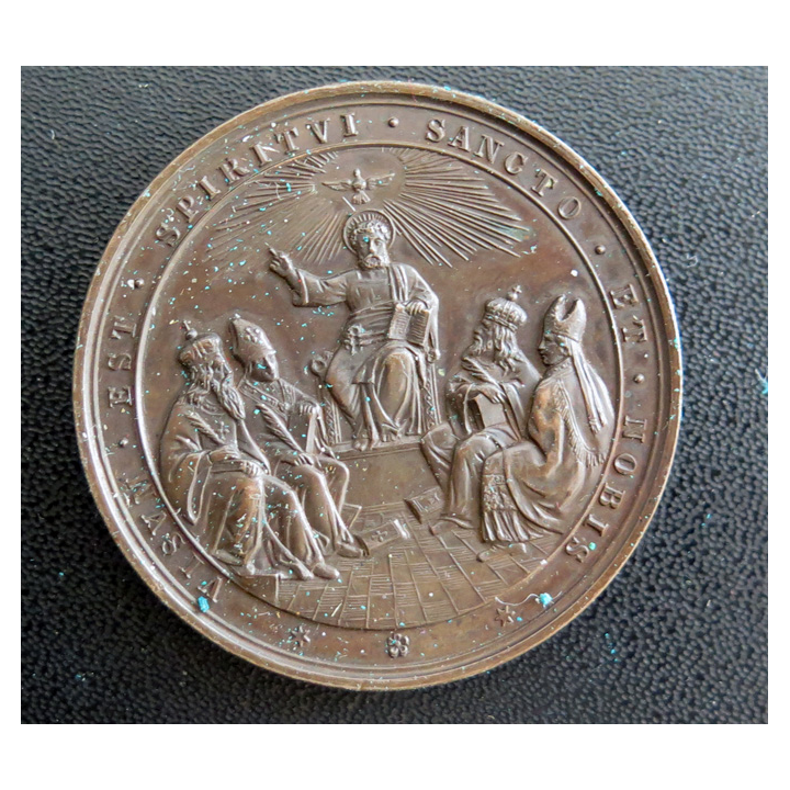 Médaille commémorative en bronze frappée en 1869 sous le pontificat du pape Pie IX, à l'occasion du Concile Vatican I