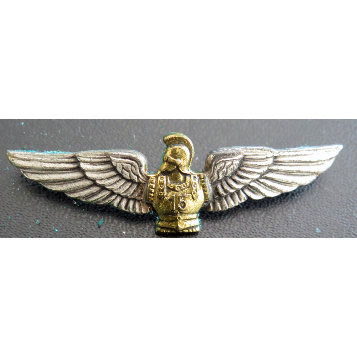 15° RGA : insigne du 15° régiment du génie de l'air de fabrication Drago G. 815 sur cuir Drago