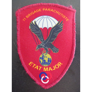 11° BP : insigne tissu sur scratch de l'Etat Major de la 11° Brigade parachutiste type moniteur