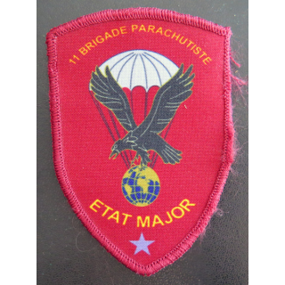 11° BP : insigne tissu sur scratch de l'Etat Major de la 11° Brigade parachutiste type étoile