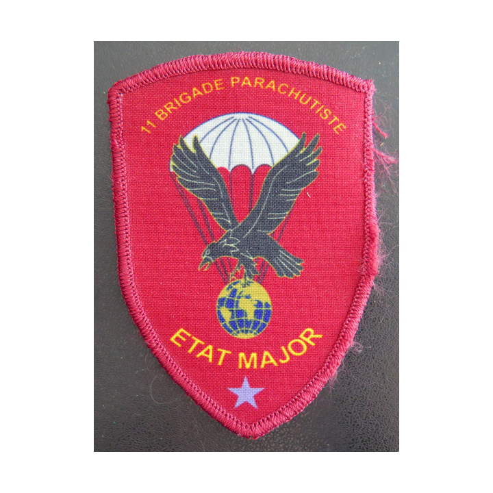 11° BP : insigne tissu sur scratch de l'Etat Major de la 11° Brigade parachutiste type étoile
