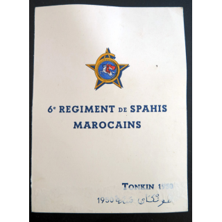 6° RSM : carte de voeux de Noël et de bonne année du 6° Régiment de Spahis Marocains en Indochine au Tonkin en 1950
