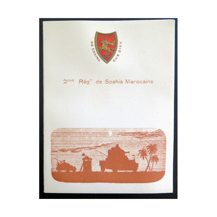 2° RSM : carte de voeux de bonne année du 2° Régiment de Spahis Marocains