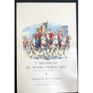1° RSM : carton de la kermesse du 1° Régiment de Spahis Marocains 11-12-13 juin 1955