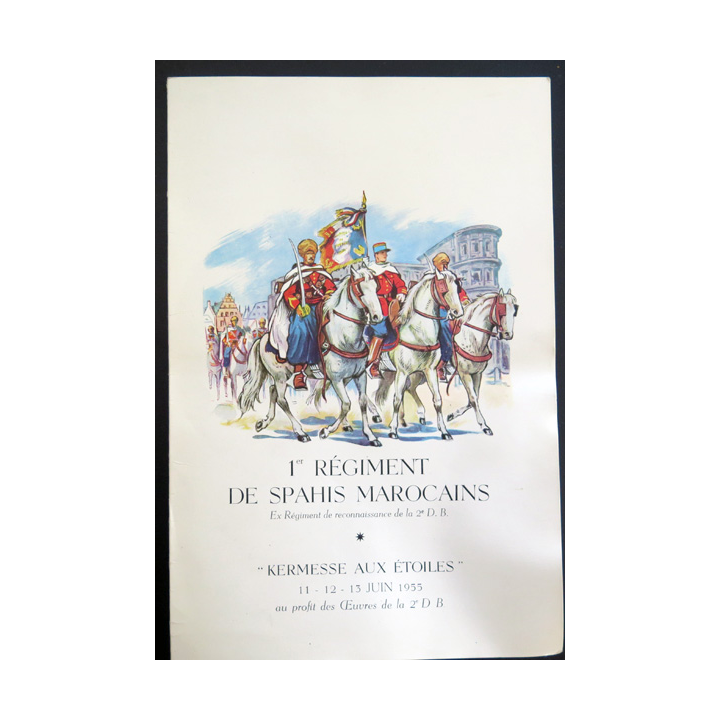 1° RSM : carton de la kermesse du 1° Régiment de Spahis Marocains 11-12-13 juin 1955