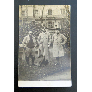 Carte postale militaire de soldats en permission dans les années 1914-1915