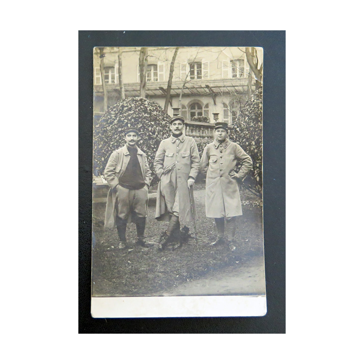 Carte postale militaire de soldats en permission dans les années 1914-1915