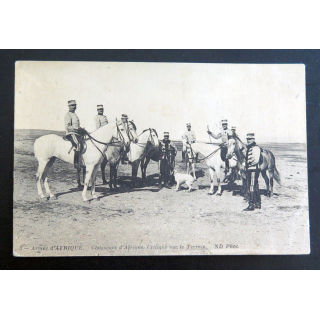 Carte postale militaire de Chasseurs d'Afrique Critique sur le terrain 1914