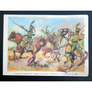 Carte de correspondance militaire du Colonel Corbineau qui charge à la tête du 5° Chasseurs à Austerlitz en 1805