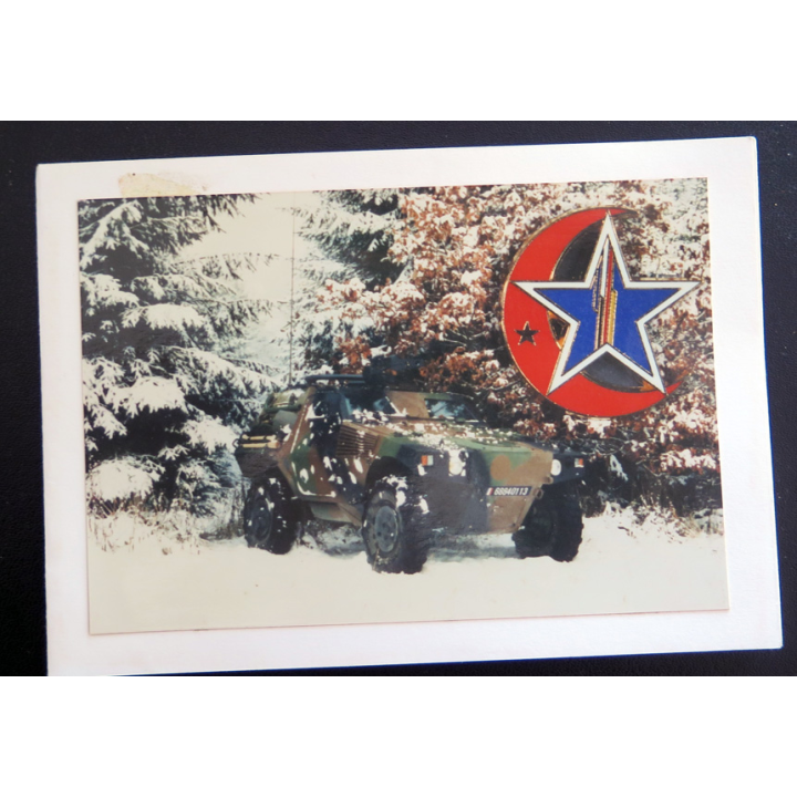 Carte de voeux du Capitaine commandant l'escadron d'éclairage de la Brigade Franco-allemande 1991