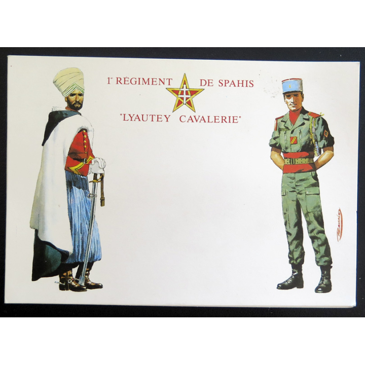 Carte de correspondance militaire du 1° régiment de spahis Lyautey cavalerie