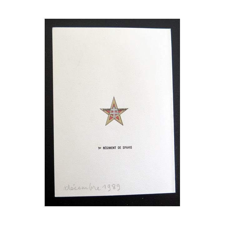 Carte de correspondance militaire du 1° régiment de spahis décembre 1989