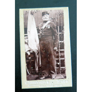 Très vieille Carte Photo d'un vétéran réalisée par Chamberlin Paris