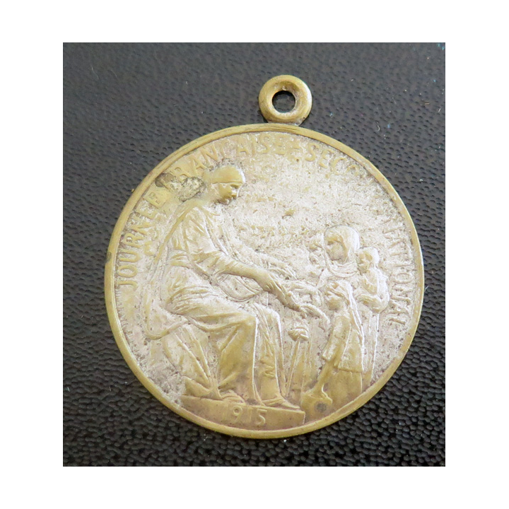 Journée française du secours national de 1915 signée Hyppolyte Lefebvre en aluminium