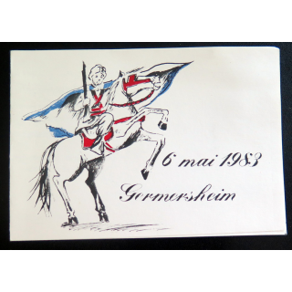 Carton d'invitation du colonel Simon au bal du Lyautey-cavalerie le 6 mai 1983 à la Stadthalle de Gemersheim