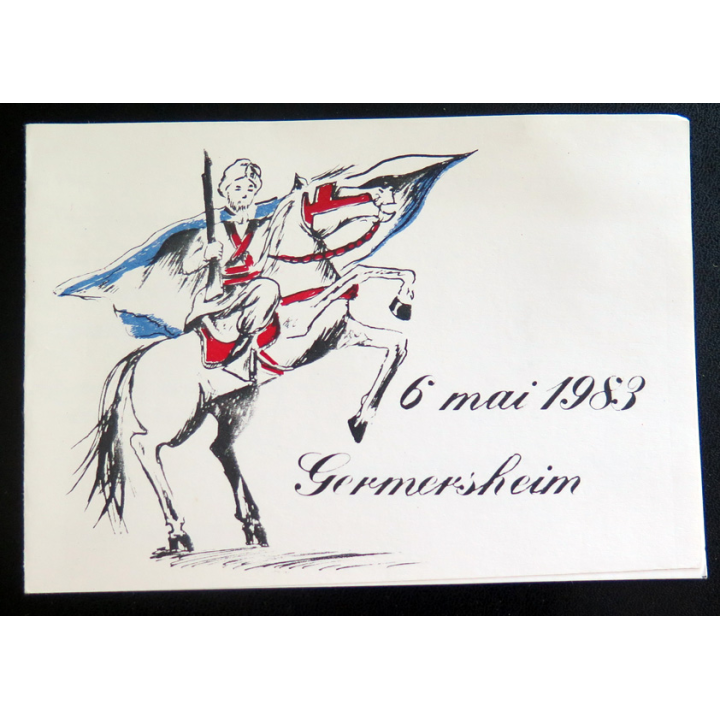 Carton d'invitation du colonel Simon au bal du Lyautey-cavalerie le 6 mai 1983 à la Stadthalle de Gemersheim