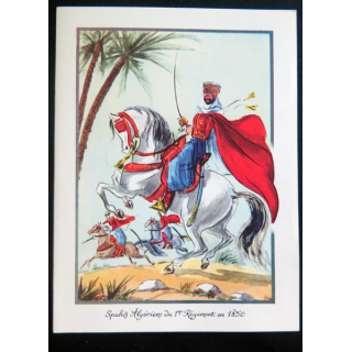 Carte de Correspondance du 1° RSA spahis algériens du 1° Régiment en 1850