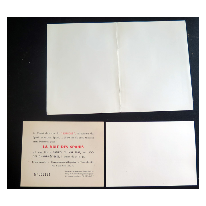 Lot de 3 documents de spahis 1976 et 1947 (7° ESA, Burnous et 1° RS)