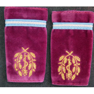 Vieille paire de fourreaux de MITHA Militaires Infirmiers et Techniciens des Hôpitaux des Armées sur velours amarante