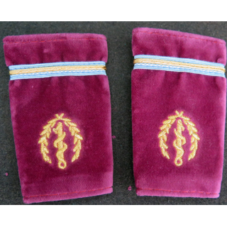 Vieille paire de fourreaux de MITHA Militaires Infirmiers et Techniciens des Hôpitaux des Armées (or) sur velours amarante