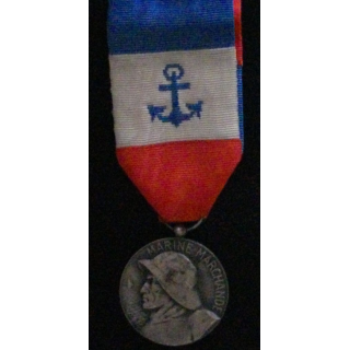 FRANCE : MÉDAILLE D'HONNEUR MARINE MARCHANDE EN ARGENT 1947