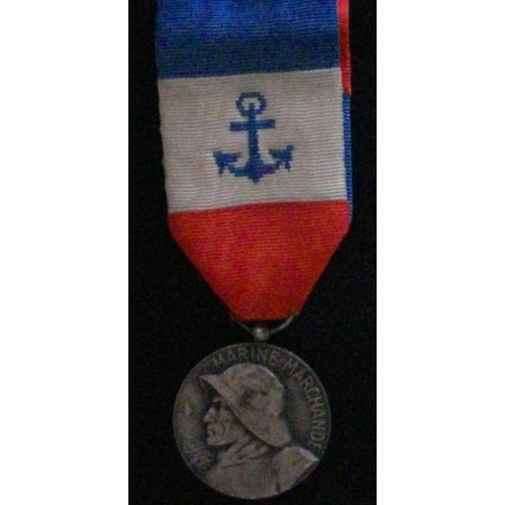 FRANCE : MÉDAILLE D'HONNEUR MARINE MARCHANDE EN ARGENT 1947