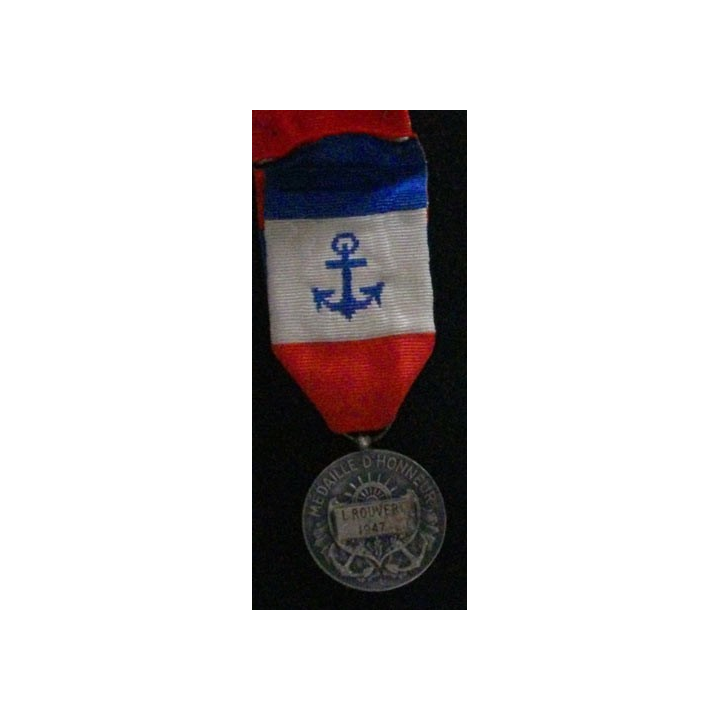 FRANCE : MÉDAILLE D'HONNEUR MARINE MARCHANDE EN ARGENT 1947