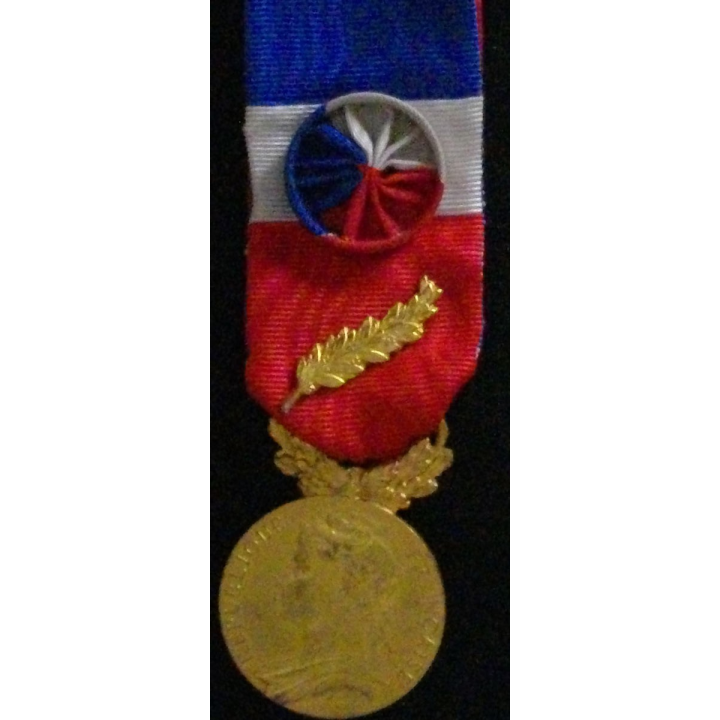 FRANCE : MÉDAILLE DU TRAVAIL ET SÉCURITÉ SOCIALE "OR" 1957