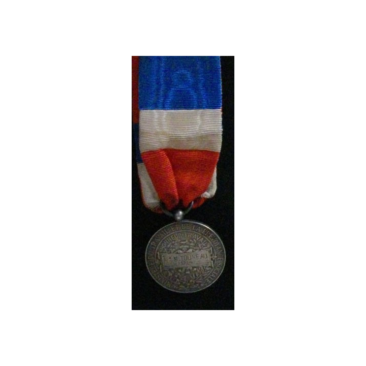 FRANCE : MÉDAILLE DU TRAVAIL PRÉVOYANCE SOCIALE EN ARGENT 1914