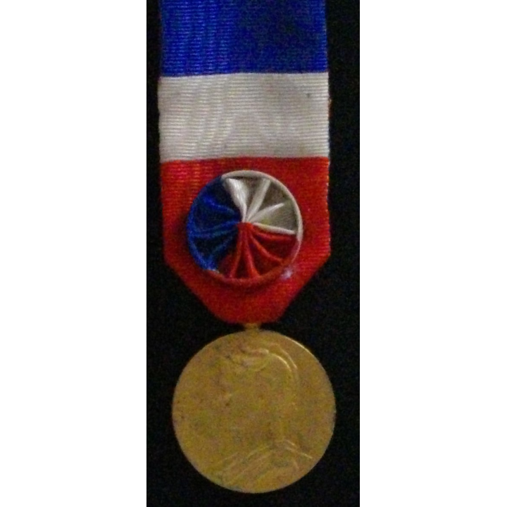 FRANCE : MÉDAILLE DU TRAVAIL COMMERCE INDUSTRIE EN VERMEIL 1938